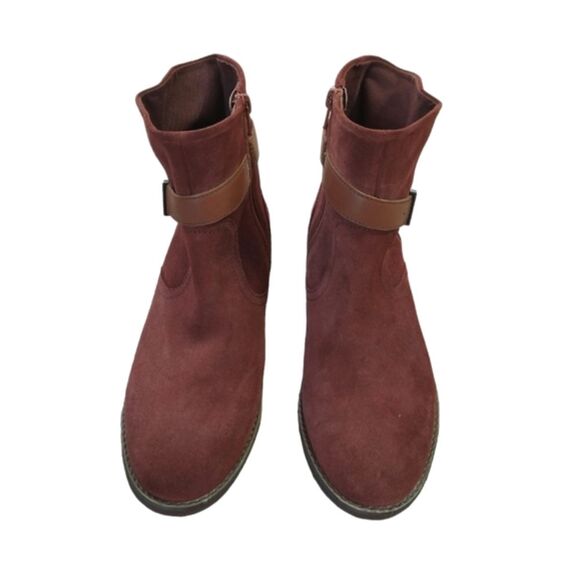 NWT Ladies Clarks Camzin Strap ankle boots Mahogany Suede Western Size 8 - Picture 6 of 11